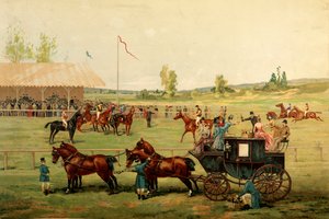Kilpakentät. Värikromolitografia 1800-luvun lopulla. Pariisi, koristetaide tekijältä Unknown artist