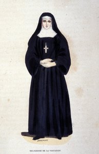 Religious of the Visitation, Saint François de Salesin ja Saint Jeanne de Chantalin vuonna 1610 perustama veljeskunta. Kaiverrus 1800-luvulta. tekijältä Unknown artist