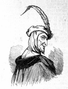 Esitys Mefistofelesta (Mephisto), Faust-legendan hahmosta. Kaiverrus 1800-luvulta tekijältä Unknown artist