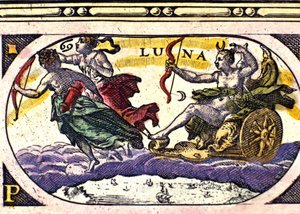 Kuun esitys. 1700-luvun kaiverrus. tekijältä Unknown artist