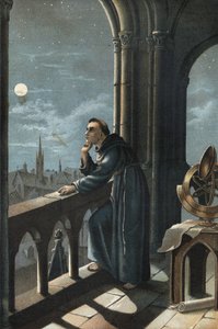 Roger Bacon oxfordiin. Fransiskaaninen munkki, teologi, filosofi ja englantilainen tutkija (Ilchester, Somerset, noin 1214 Oxfordissa tekijältä Unknown artist