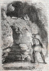 Medorin (Medoro) ja Angeliquen (Angelica) hahmot - kaiverrus vuodelta 1851 Ludovico Ariostosta "" Furious Roland"" (1500-luku), joka tunnetaan nimellä Ariosta - Painos Tressan ja julkaistu tekijältä Unknown artist
