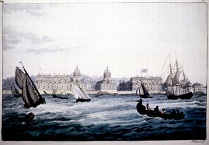 Royal Hospital Greenwichissä Thamesissa, Englannissa. tekijältä Unknown artist