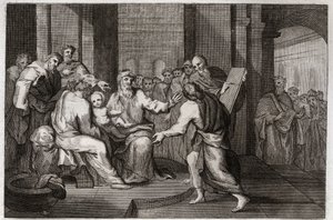 Royaumont Bible, Uusi testamentti: Jeesuksen Kristuksen ympärileikkaus. Kuvitus vuodelta 1811. tekijältä Unknown artist