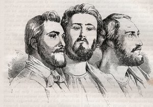 Saint-Simonianism - Saint-Simonianism - Saint Simonians - Charles Duveyrier (1803-1866) - Emile Barrault (1799-1869) - Michel Chevalier (1806-1879 - Kaiverrus vuodelta 1882 "Histoire de dix ans: 1830" Louis: 1830-18 -Valkoinen (1811-1882) tekijältä Unknown artist