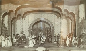 Kohtaus teatterin teoksesta "le Faux Dmitri" Alexandre Nikolajevitš Ostrovski (1823-1926). Teatteri Maly de Moscou. Photographie, annees 1870. Valtion A. Bakhrushinin keskusmuseo, Moskova Kohtaus Alen teatterinäytelmästä "False Dmitriy". tekijältä Unknown artist