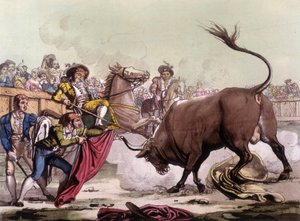 Härkätaistelupaikka Espanjassa, noin 1820. tekijältä Unknown artist