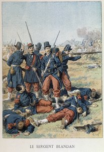 Kersantti Blandan kuoli Algerian valloituksen aikana vuonna 1842 - "" Histoire de Francessa"" tekijältä Unknown artist