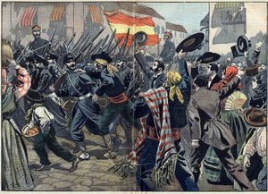 Espanjan ja Amerikan välinen sota tai Kuuban itsenäisyyssota (1868-1898) Espanjan ja Pohjois-Amerikan välillä tekijältä Unknown artist