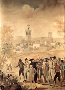 Espanjan vapaussota (1808-1814): Ranskan kansalaisen pidätys lähellä Manresaa, Anonymous-maalaus. tekijältä Unknown artist