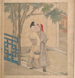 Kevätkuvia (albumilehti; muste ja väri silkille) tekijältä Unknown Artist