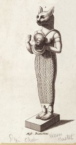 Tanssin jumalattaren patsas, Cat-head Bastet (muinainen Egypti). jumalatar muinaisessa egyptiläisessä uskonnossa, tekijältä Unknown artist