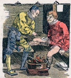 Kirurgi, joka antoi haavan vuonna 1528. tekijältä Unknown artist
