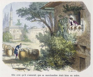 Tarina: "" hän uskoi, että hän huolehti, että hänen tavaransa olivat kunnossa"" - "" Tuhat ja yksi yö", toim. Emile Guérin, kertonut Md Bondet, Paris, n.d. tekijältä Unknown artist