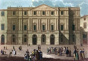 Teatro alla Scala Milanossa Italiassa 1800-luvulla - Theater la Scala Milanossa tekijältä Unknown artist
