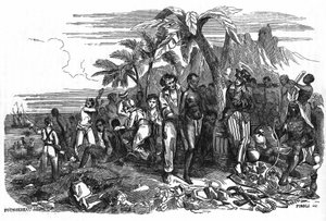 Musta kauppa. 1800-luvun kaiverrus. tekijältä Unknown artist