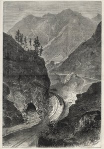 Brennerin rautatie (Brennero) Tiroliin (Tirolo - Tirol) - Kaiverrus 1867 - tekijältä Unknown artist
