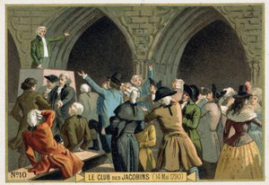 Jakobiinien klubi (14.5.1790). 1800-luvun kromolitografia. tekijältä Unknown artist