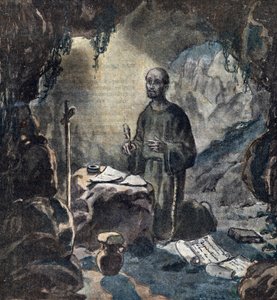 Pyhän Ignatius Loyolan (1491-1556) kääntymys vuonna 1521 (Saint Ignatius Loyolan uskonnollinen kääntymys). tekijältä Unknown Artist