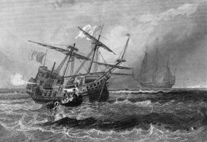 Corbin hävisi riutalla Malediivien saarilla 1. heinäkuuta 1602. Van Tenacin teoksessa "Yleinen laivaston historia" tekijältä Unknown artist