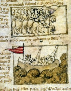 Ristiretkeläiset matkalla Pyhään maahan. Kirjasta "Pyhiinvaellus Pyhään maahan". 1100-luvun käsikirjoitus. Biblioteca Marciana, Venetsia. tekijältä Unknown artist