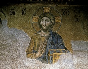Deesis. Yksityiskohta Kristuksesta, 1200-luvun puoliväli (mosaiikki). tekijältä Unknown artist