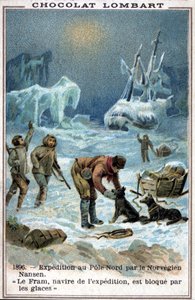 Fram, norjalaisen tutkimusmatkailijan Fridtjof Nansenin vene, joutui Jäämeren jäähän vuonna 1896. tekijältä Unknown artist