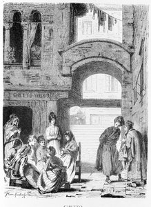 Venetsian juutalainen ghetto 1800-luvulla. tekijältä Unknown artist