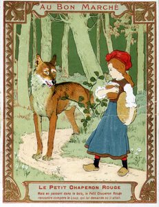 Punahilkka kohtaa suden - Bon Marché -mainosmerkin tekijältä Unknown artist