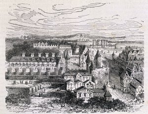 Palais des Tournelles, Hotel Saint Paulia vastapäätä - kaiverrus, 1800-luvun lopulla tekijältä Unknown artist
