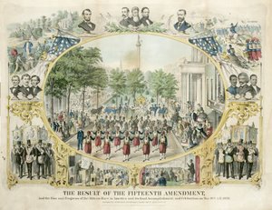 Viidennentoista muutoksen tulos ja afrikkalaisen rodun nousu ja edistyminen Amerikassa ja sen viimeinen saavutus ja juhla 19. toukokuuta tekijältä Unknown artist