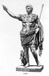 Rooman keisari Augustus (Octavianus tai Octavianus) (63 eKr. - 14), Kaiverrus 1800-luvulta. tekijältä Unknown artist