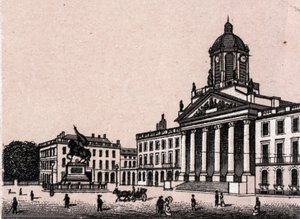 Kuninkaallinen aukio Brysselissä Belgiassa "Maailma havainnollistaa 168 näkymää" Päiväämätön (1800-luvun loppu) tekijältä Unknown artist