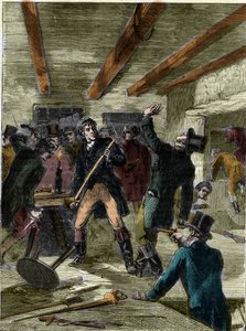 Cato Streetin salaliittolaisten pidätys (kaiverrus) - "The Cato Streetin salaliittolaiset..." (Cato Street Conspiracy) tekijältä Unknown artist
