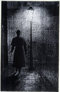 Lontoon katujen tunnelma yöllä, 1800-luvun lopulla tekijältä Unknown artist