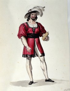 Viriliiteä tulkitseva hahmo itävaltalaisen säveltäjän Franz Xaver Sussmayrin (1766-1803) baletissa Il noce di Benevento. Kuva 1800-luvulta tekijältä Unknown artist