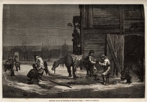 Ferrant marechal Moskovan esikaupunkialueella. Henrietin piirros havainnollistamaan hänen matkaansa Venäjän Baltian maakuntiin vuosina 1851-54. Kaiverrus kirjassa "" Le tour du monde", toimittanut Edouard Charton tekijältä Unknown artist