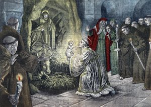 Ensimmäinen Franciscus Assisilaisen luoma syntymäpaikka, Greccio, Italia. tekijältä Unknown Artist