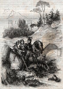 Rogerin (Ruggero, Ruggiero) voittama jättiläinen erifiili - Kaiverrus vuodelta 1851 Ludovico Arioston "" Furious Rolandista"" (1500-luku), joka tunnetaan nimellä Ariosta - Tressanin kreivi kääntää italiasta ja julkaisi Gust tekijältä Unknown artist