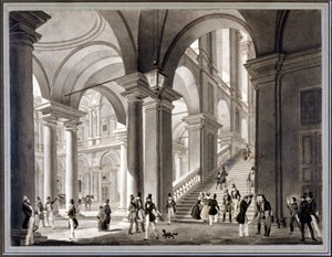 Breran iso portaikko. Giovanni Migliaran akvatinta, noin 1820. tekijältä Unknown artist