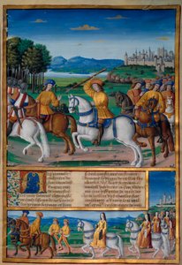 Kaarle VI:n (1368-1422) hulluus. 5. elokuuta 1392 Le Mansin metsässä hän alkoi kokea raivoisan hulluuden hyökkäyksiä: huutaen maanpetoksesta hän hyökkäsi oman joukkonsa kimppuun ja tappoi neljä ihmistä. Enguerrand de Monstreletin kronikat (v. 1400 tekijältä Unknown artist