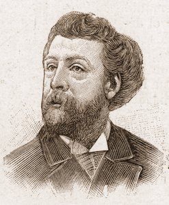 Academy Francaisen jäsenet vuonna 1895: muotokuva Edouard Pailleronista (1834-1899), ranskalaisesta runoilijasta ja näytelmäkirjailijasta. tekijältä Unknown artist