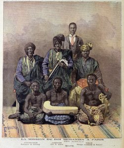 Dahomeyn (nykyisen Beninin) kuninkaan Behanzinin tehtävä Pariisissa - "" Le Petite Journal" -lehdessä 2. joulukuuta tekijältä Unknown artist