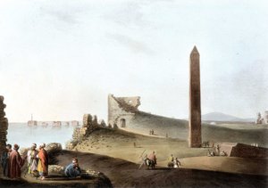 Aleksandrian obeliskit, joita kutsutaan Kleopatran neuloksi - "" Näkymät Egyptissä"" tekijältä Unknown artist