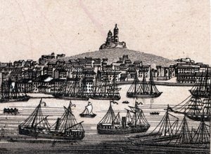Marseillen vanha satama "Maailma havainnollistaa 168 näkymää" Päiväämätön (1800-luvun loppu) tekijältä Unknown artist