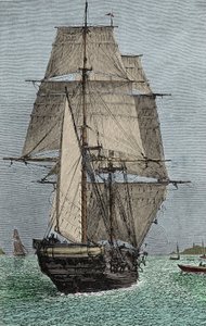 Laiva "Beagle" (retkikunta, johon Darwin osallistui luonnontieteilijänä tekijältä Unknown artist