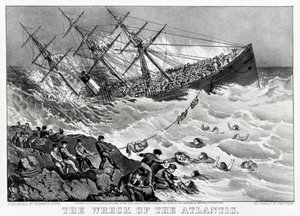 White Star Line -lentokoneen RMS Atlantic -aluksen hylky Nova Scotian rannikolla tekijältä Unknown artist