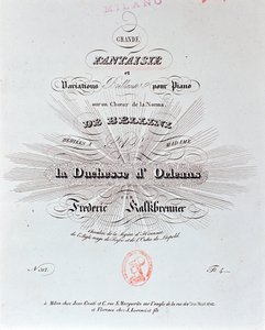 F Kalkbrennerin Grande Fantaisien partituurin nimisivu tekijältä Unknown artist