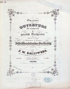 Kalliwodan alkusoiton nro 11 partituurin nimisivu tekijältä Unknown artist