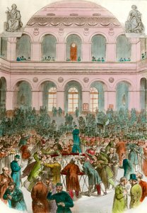 Vaihtoagenttien roska Bourse de Paris -kaiverrus 1856 -yksityinen kokoelma tekijältä Unknown artist